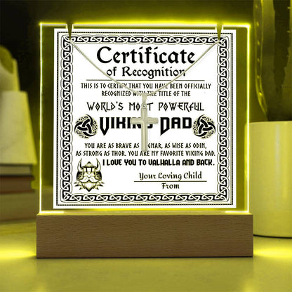 To My Dad - Certificate of Recognition