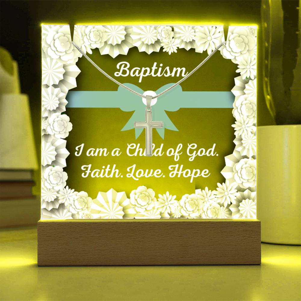 JGF Baptism of the Holy Spirit Cross Necklace For Baby Boy