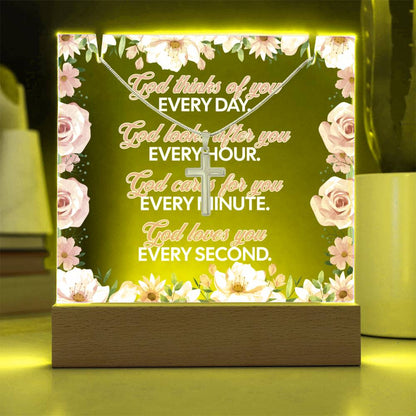 JGF Jewelry Gifts For Family Silver Small Cross Necklace For Girls Kids 8-12