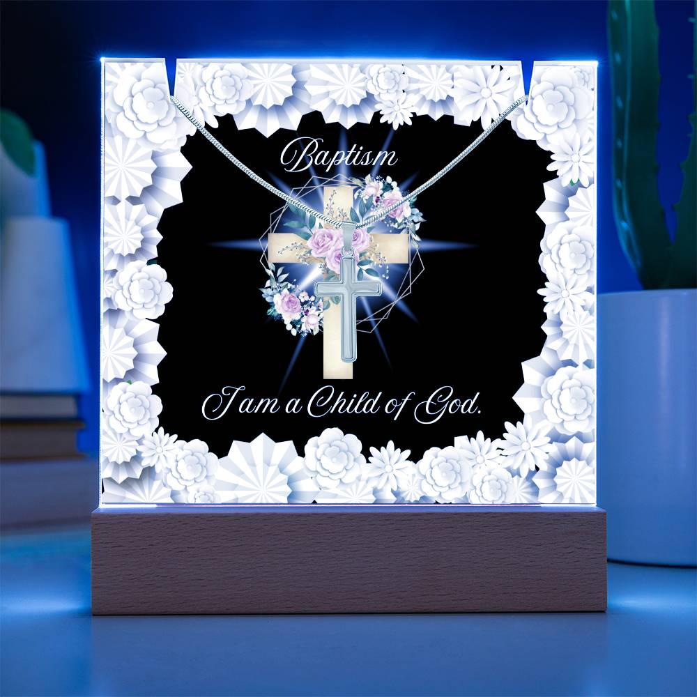 JGF Baptism Necklace For Girls Cross Necklace For Baby Girl