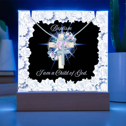 JGF Baptism Necklace For Girls Cross Necklace For Baby Girl