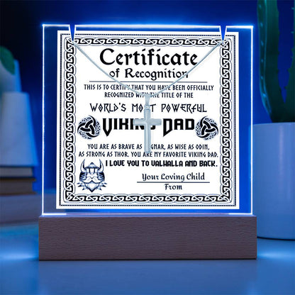 To My Dad - Certificate of Recognition