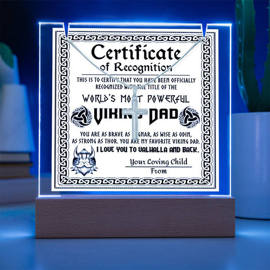 To My Dad - Certificate of Recognition