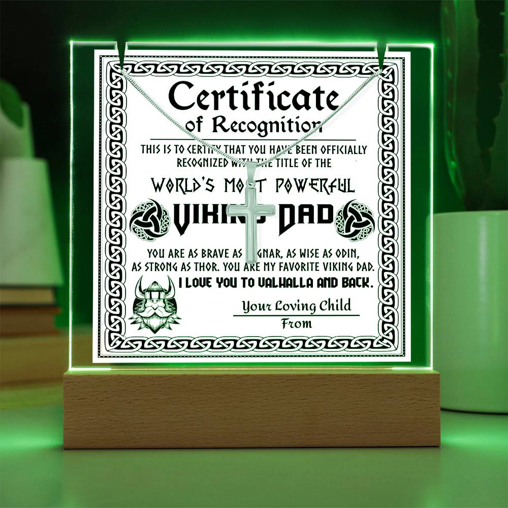 To My Dad - Certificate of Recognition