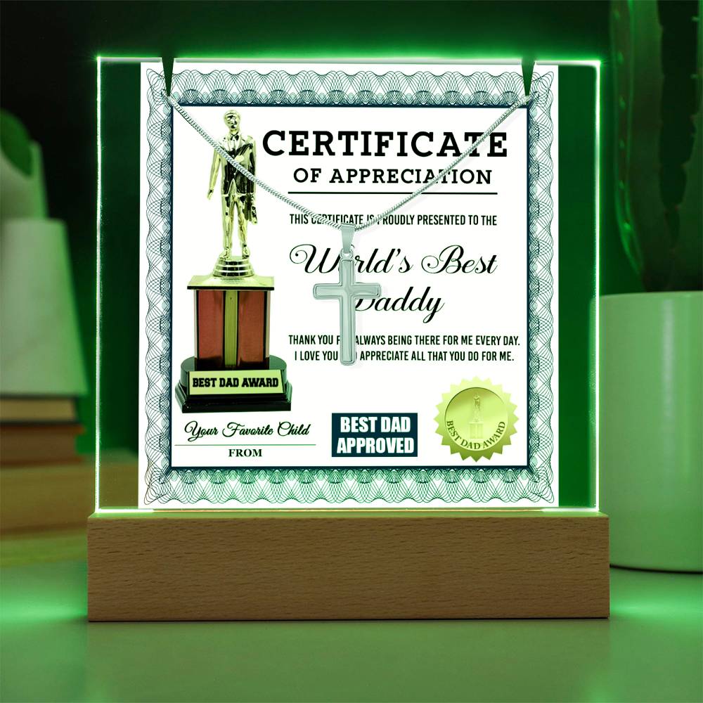 To My Daddy - Certificate of Appreciation
