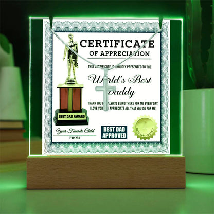 To My Daddy - Certificate of Appreciation