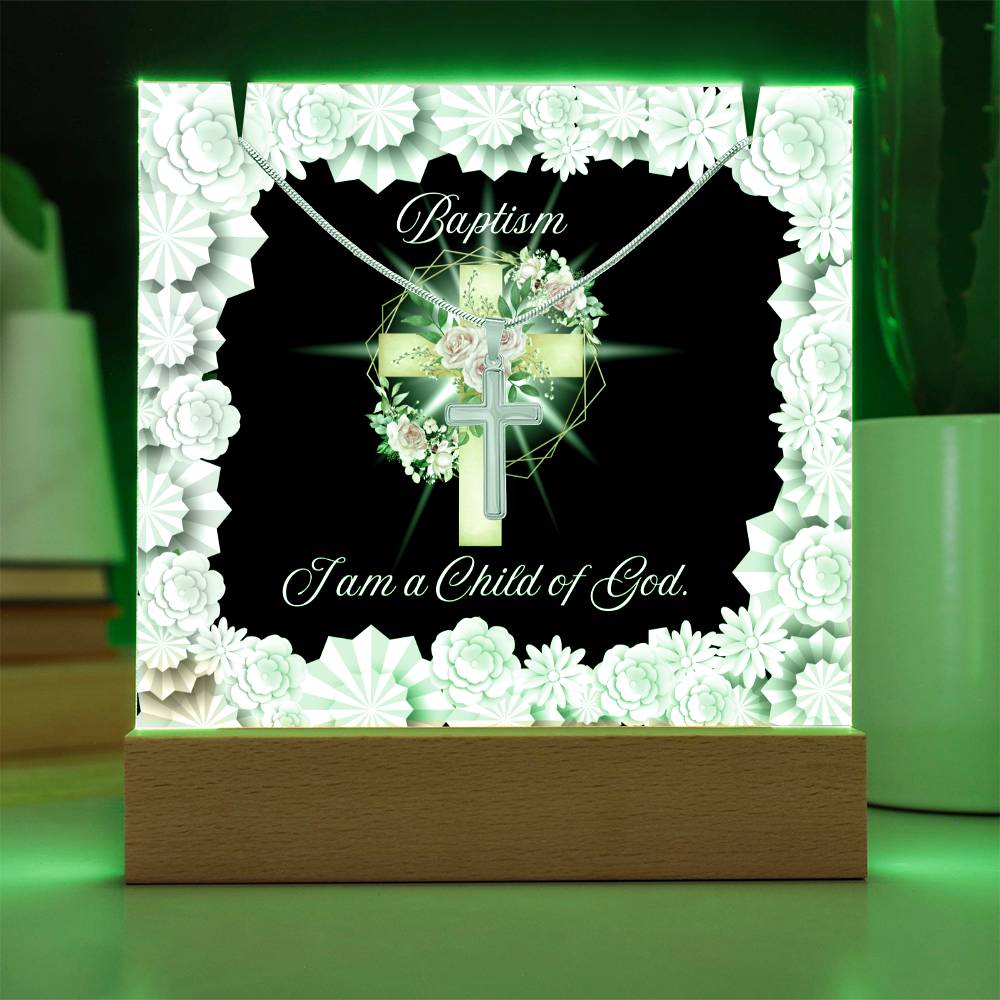 JGF Baptism Necklace For Girls Cross Necklace For Baby Girl