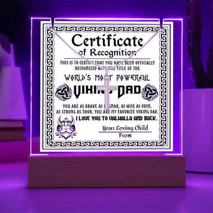 To My Dad - Certificate of Recognition