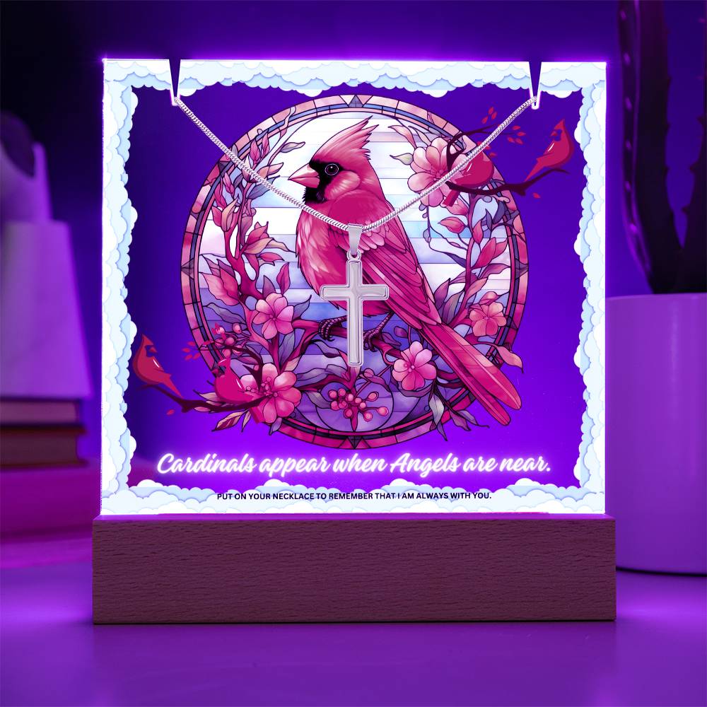 JGF Jewelry Gifts For Family When Cardinals Appear Angels Are Near Cross Necklace