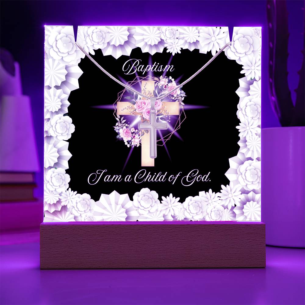 JGF Baptism Necklace For Girls Cross Necklace For Baby Girl