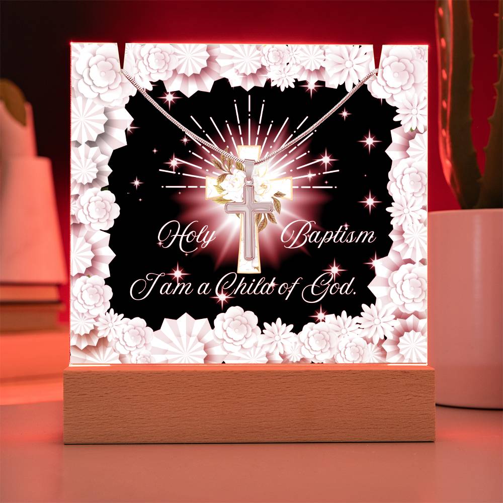 JGF Baptism Necklace For Girls Cross Necklace For Baby Girl And Boy