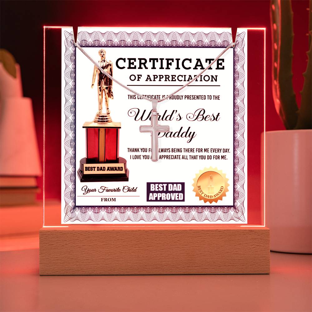 To My Daddy - Certificate of Appreciation