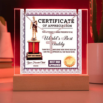 To My Daddy - Certificate of Appreciation