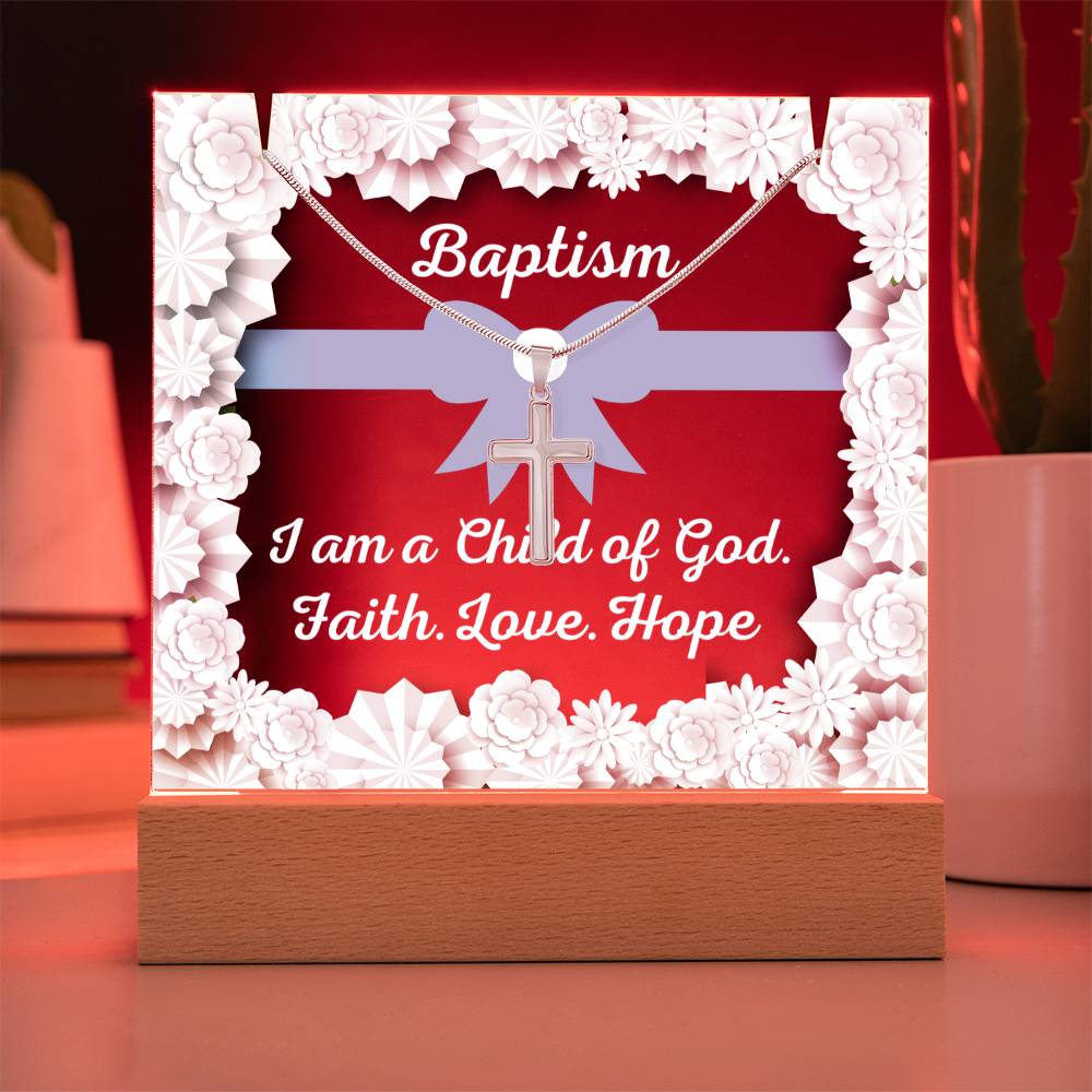 JGF Baptism of the Holy Spirit Cross Necklace For Baby Boy