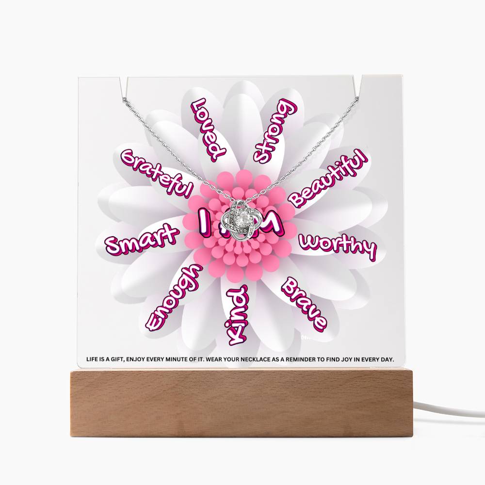 JGF Jewelry Gifts For Family Kids For Bedroom Girls Multicolor Display Acrylic Plaque I Am Affirmations