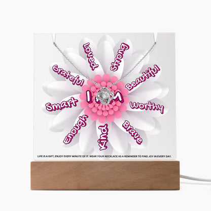 JGF Jewelry Gifts For Family Kids For Bedroom Girls Multicolor Display Acrylic Plaque I Am Affirmations