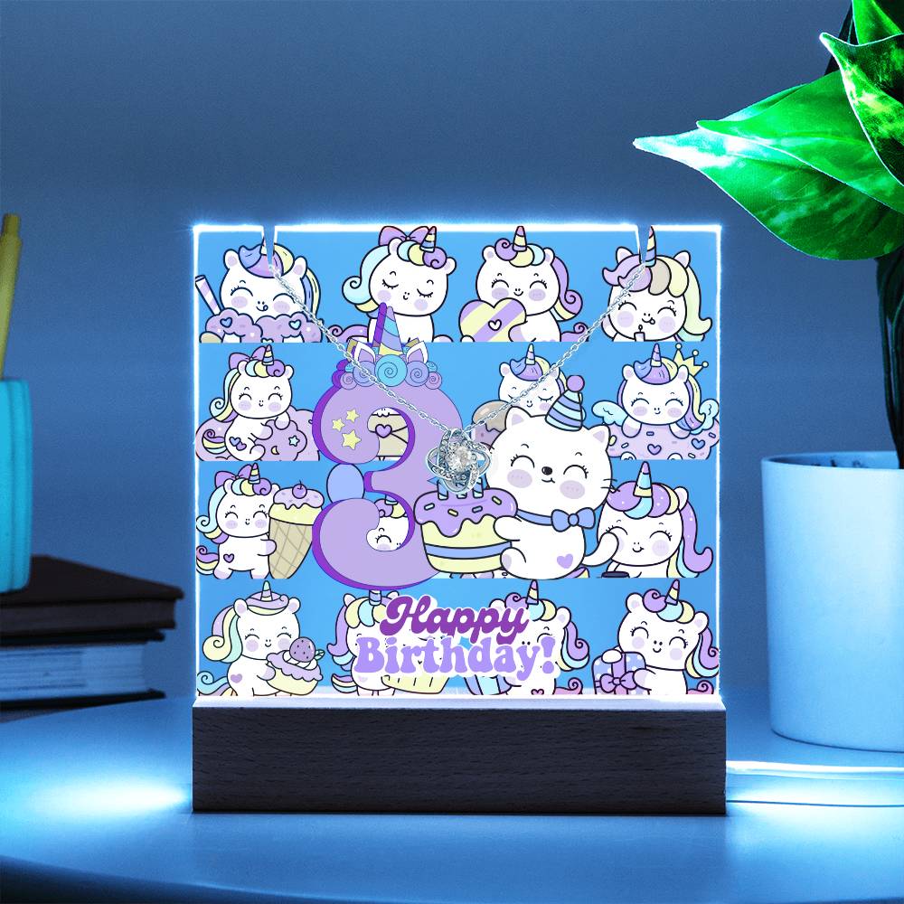 JGF Jewelry Gifts For Family Unicorn Bedroom Decor For Girls 3 Year Old Birthday Gift Ideas Necklace and Plaque for Decorations