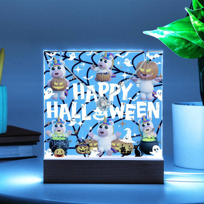 JGF Jewelry Gifts For Family Halloween Kids For Bedroom Necklace on Multicolor Display Acrylic Plaque LED