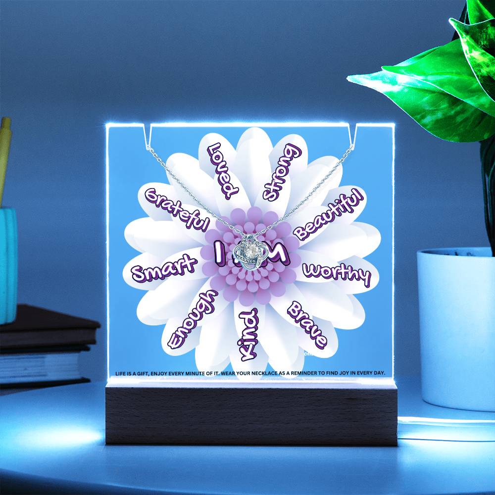 JGF Jewelry Gifts For Family Kids For Bedroom Girls Multicolor Display Acrylic Plaque I Am Affirmations