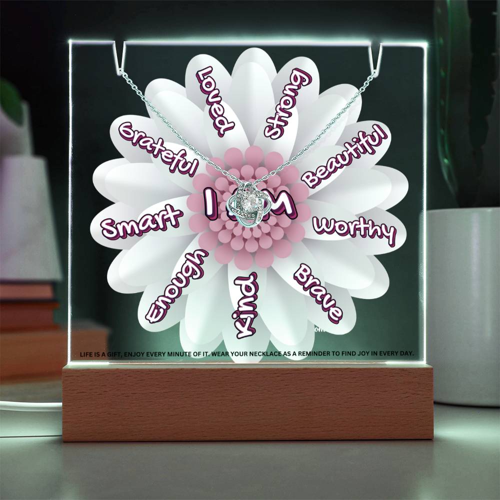 JGF Jewelry Gifts For Family Kids For Bedroom Girls Multicolor Display Acrylic Plaque I Am Affirmations