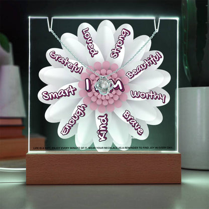 JGF Jewelry Gifts For Family Kids For Bedroom Girls Multicolor Display Acrylic Plaque I Am Affirmations