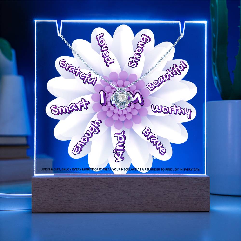 JGF Jewelry Gifts For Family Kids For Bedroom Girls Multicolor Display Acrylic Plaque I Am Affirmations