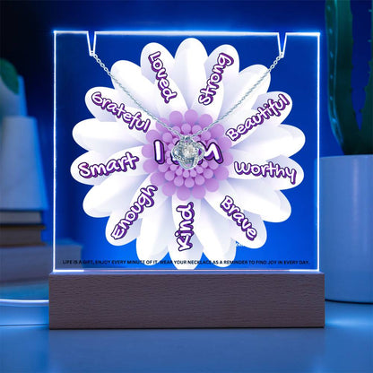 JGF Jewelry Gifts For Family Kids For Bedroom Girls Multicolor Display Acrylic Plaque I Am Affirmations