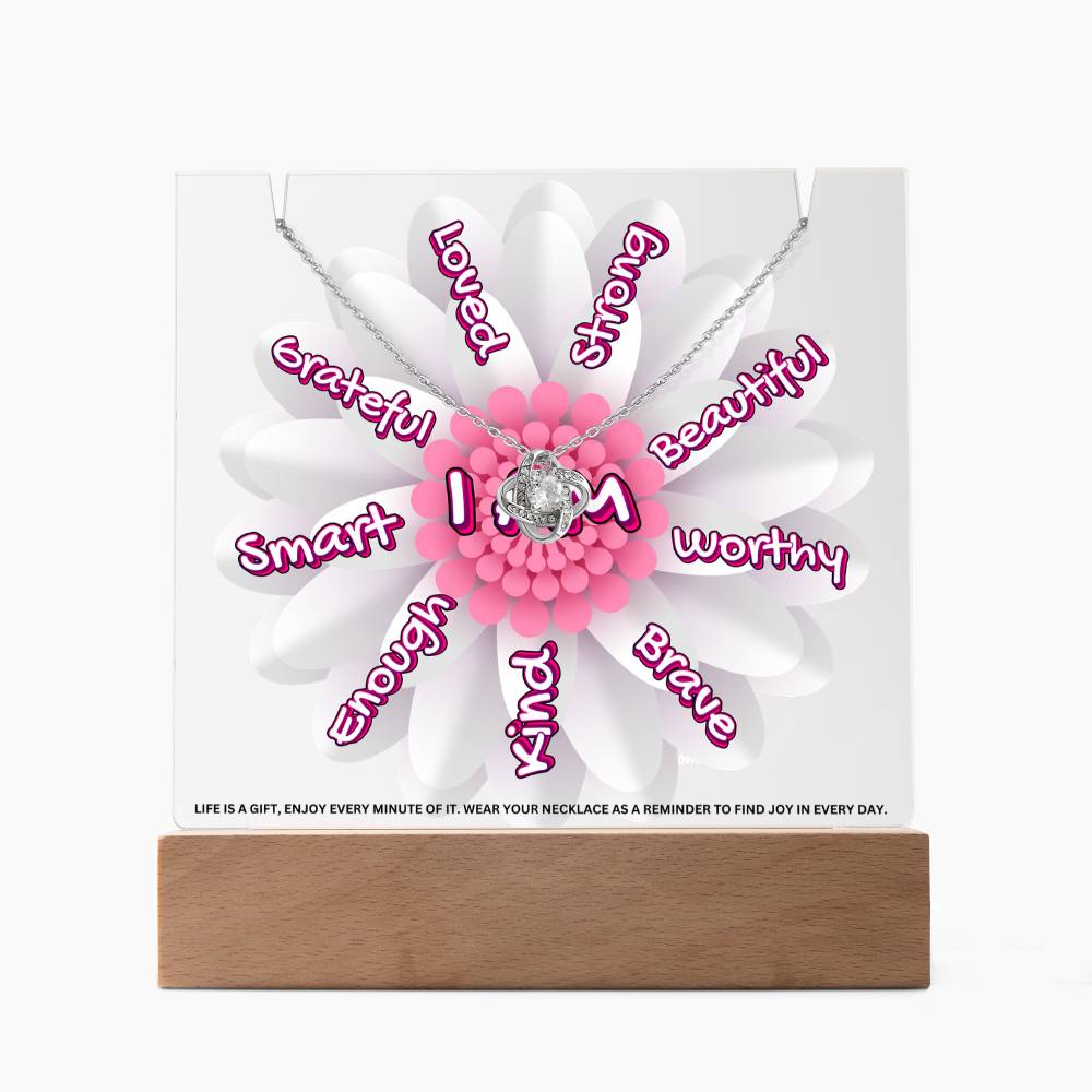 JGF Jewelry Gifts For Family Kids For Bedroom Girls Multicolor Display Acrylic Plaque I Am Affirmations