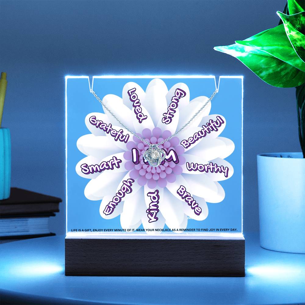 JGF Jewelry Gifts For Family Kids For Bedroom Girls Multicolor Display Acrylic Plaque I Am Affirmations