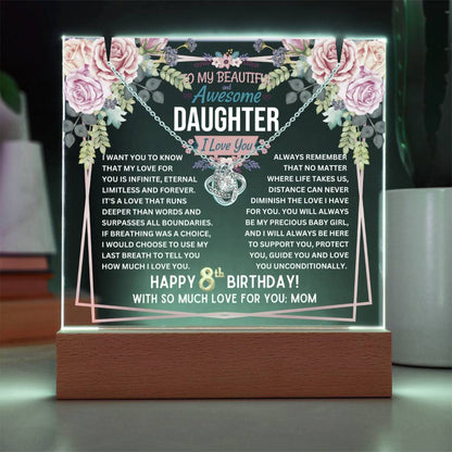 JGF Jewelry Gifts For Family Necklace For 8 Year Old Girl Birthday Daughter Granddaughter