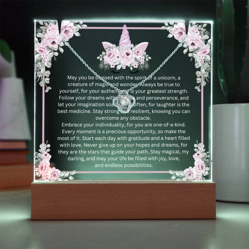 JGF Unicorn Necklace for Little Girls 4-6 Birthday Plaque Decorations