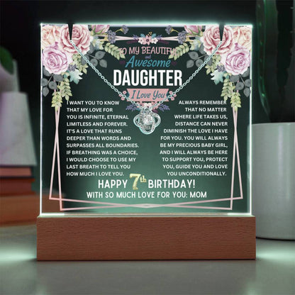 JGF Jewelry Gifts For Family Necklace For 7 Year Old Girl Birthday Jewelry Gift