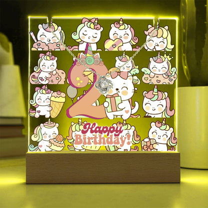 JGF Jewelry Gifts For Family Unicorn Bedroom Decor For Girls 2 Year Old Birthday Gift Ideas Necklace and Plaque for Decorations