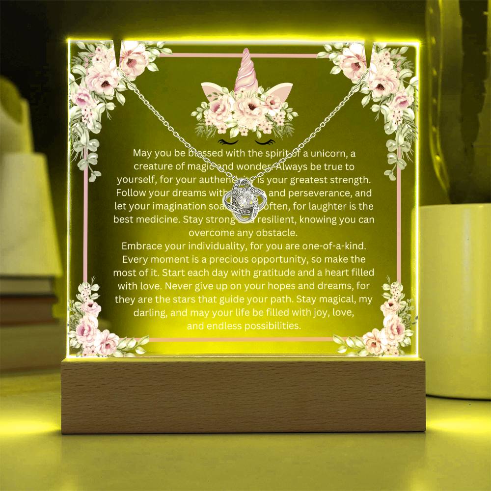 JGF Unicorn Necklace for Little Girls 4-6 Birthday Plaque Decorations