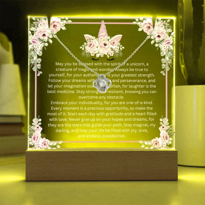 JGF Unicorn Necklace for Little Girls 4-6 Birthday Plaque Decorations