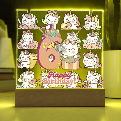 JGF Jewelry Gifts For Family Unicorn Bedroom Decor For Girls 6 Year Old Birthday Gift Ideas Necklace and Plaque for Decorations