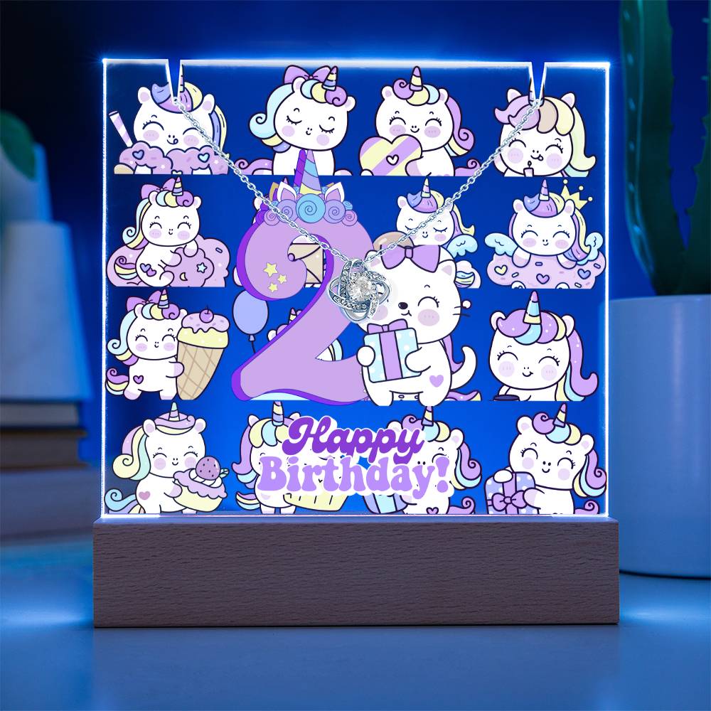 JGF Jewelry Gifts For Family Unicorn Bedroom Decor For Girls 2 Year Old Birthday Gift Ideas Necklace and Plaque for Decorations