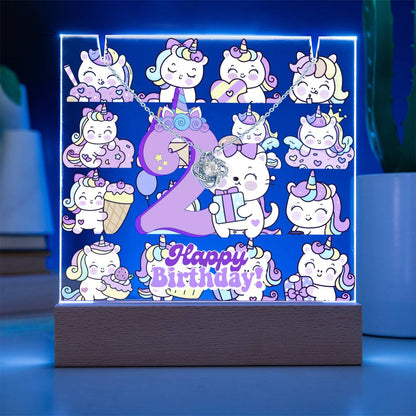 JGF Jewelry Gifts For Family Unicorn Bedroom Decor For Girls 2 Year Old Birthday Gift Ideas Necklace and Plaque for Decorations