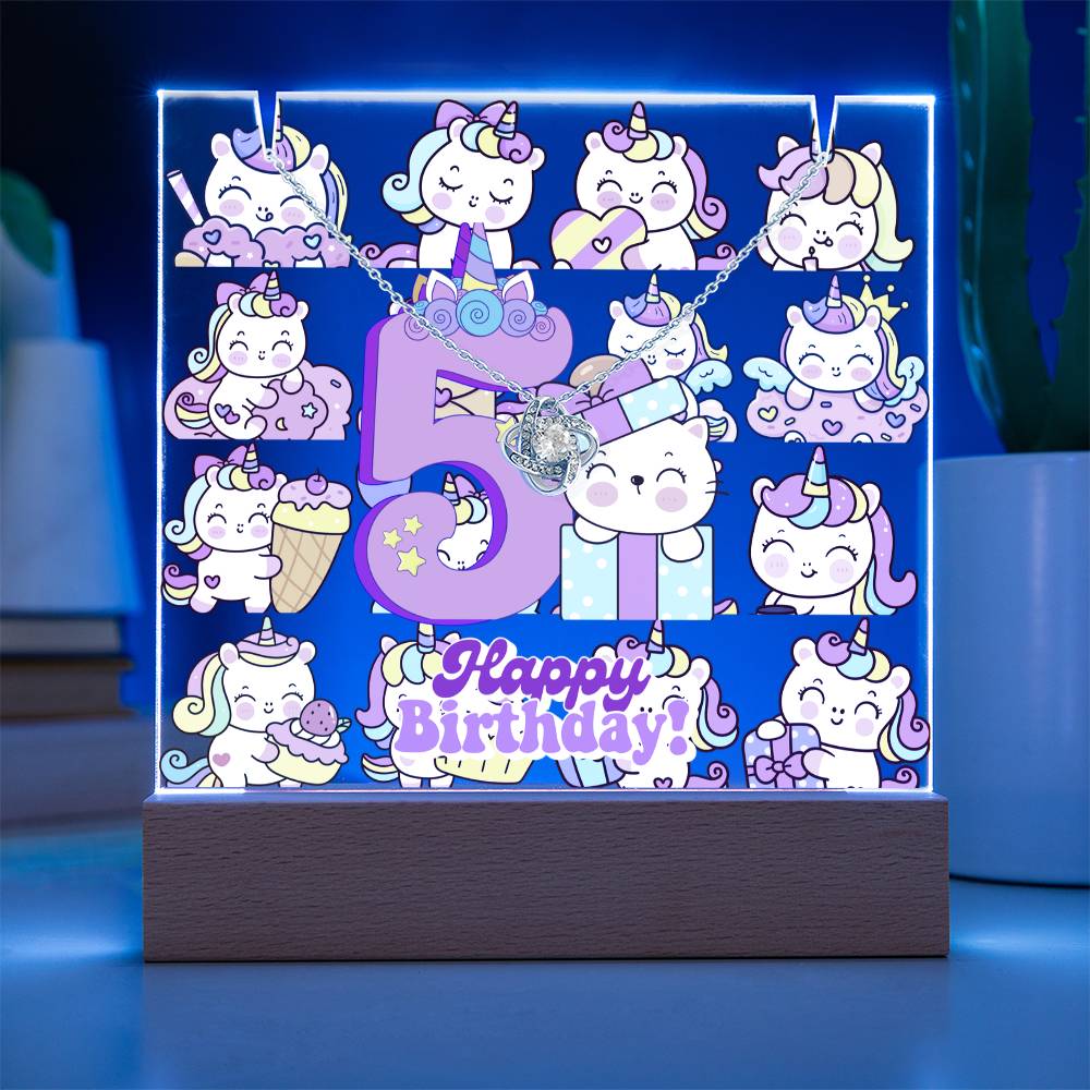 JGF Jewelry Gifts For Family Unicorn Bedroom Decor For Girls 5 Year Old Birthday Gift Ideas Necklace and Plaque for Decorations