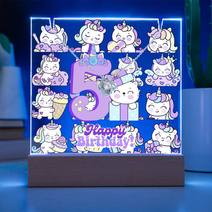 JGF Jewelry Gifts For Family Unicorn Bedroom Decor For Girls 5 Year Old Birthday Gift Ideas Necklace and Plaque for Decorations