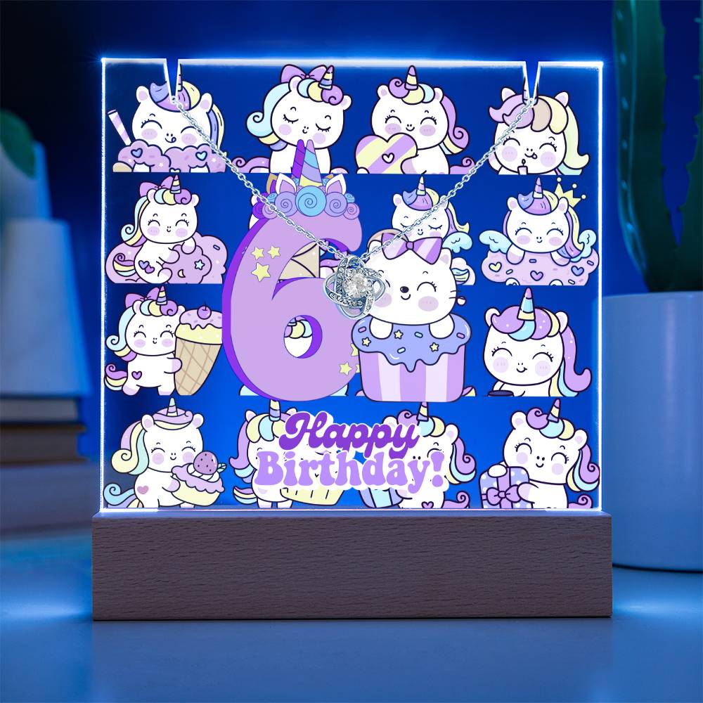 JGF Jewelry Gifts For Family Unicorn Bedroom Decor For Girls 6 Year Old Birthday Gift Ideas Necklace and Plaque for Decorations