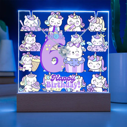 JGF Jewelry Gifts For Family Unicorn Bedroom Decor For Girls 6 Year Old Birthday Gift Ideas Necklace and Plaque for Decorations