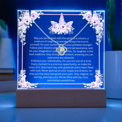 JGF Unicorn Necklace for Little Girls 4-6 Birthday Plaque Decorations