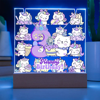 JGF Jewelry Gifts For Family Unicorn Bedroom Decor For Girls 3 Year Old Birthday Gift Ideas Necklace and Plaque for Decorations