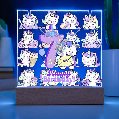 JGF Jewelry Gifts For Family Unicorn Bedroom Decor For Girls 7 Year Old Birthday Gift Ideas Necklace and Plaque for Decorations