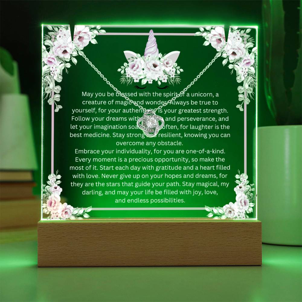 JGF Unicorn Necklace for Little Girls 4-6 Birthday Plaque Decorations