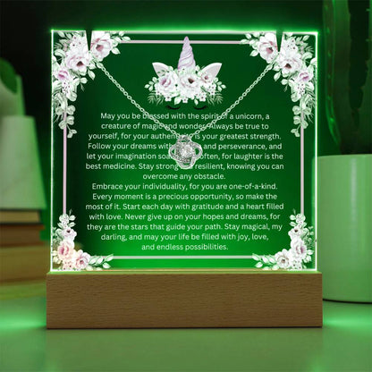 JGF Unicorn Necklace for Little Girls 4-6 Birthday Plaque Decorations