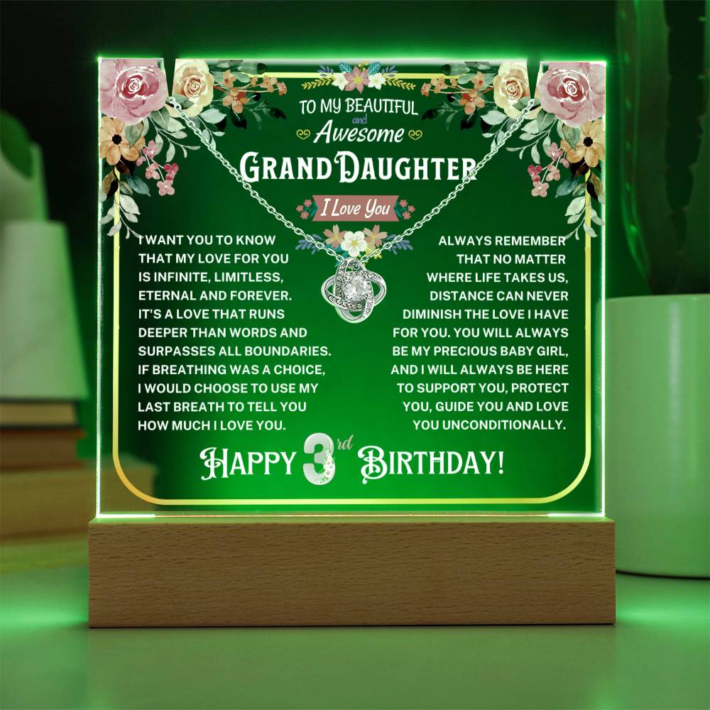 JGF Jewelry Gifts For Family Necklace for 3 Year Old Girl Granddaughter Birthday Toddler Jewelry Gift