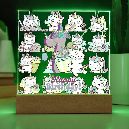 JGF Jewelry Gifts For Family Unicorn Bedroom Decor For Girls 1 Year Old Birthday Gift Ideas Necklace and Plaque for Decorations