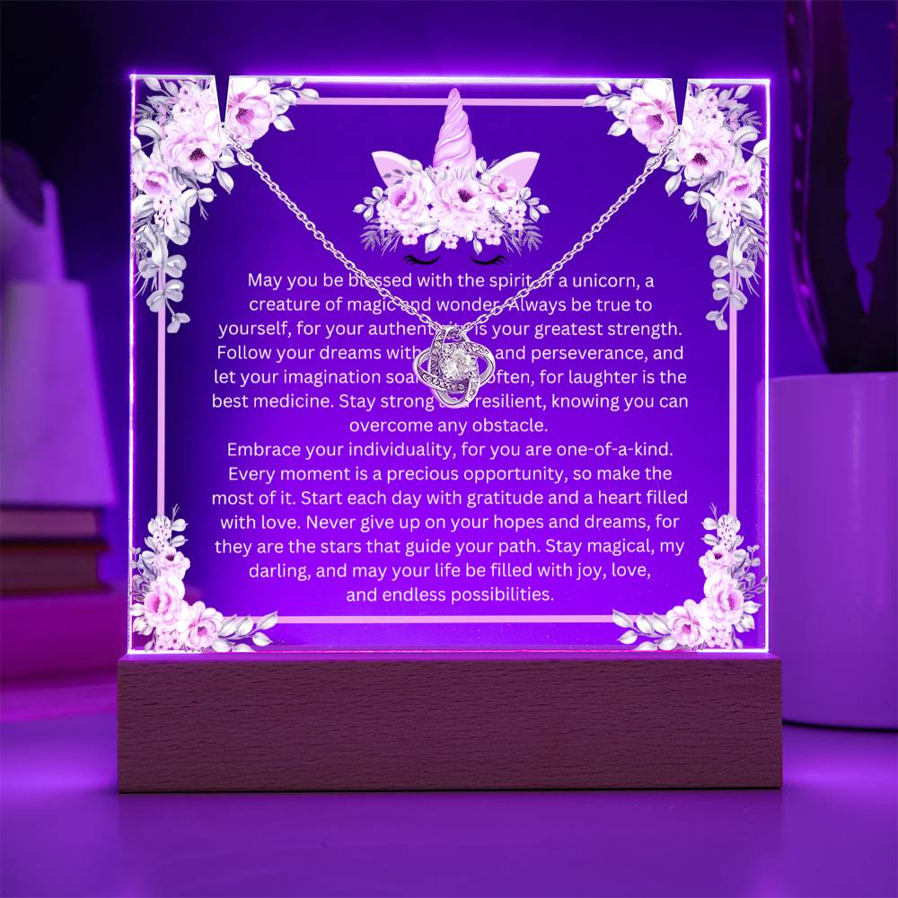 JGF Unicorn Necklace for Little Girls 4-6 Birthday Plaque Decorations